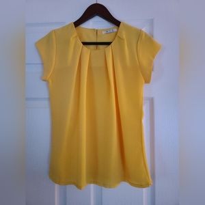 [EUC] Yellow Blouse Short Sleeve